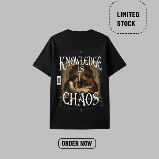 The "Knowledge is Chaos" Baroque Tee | Midnight Black