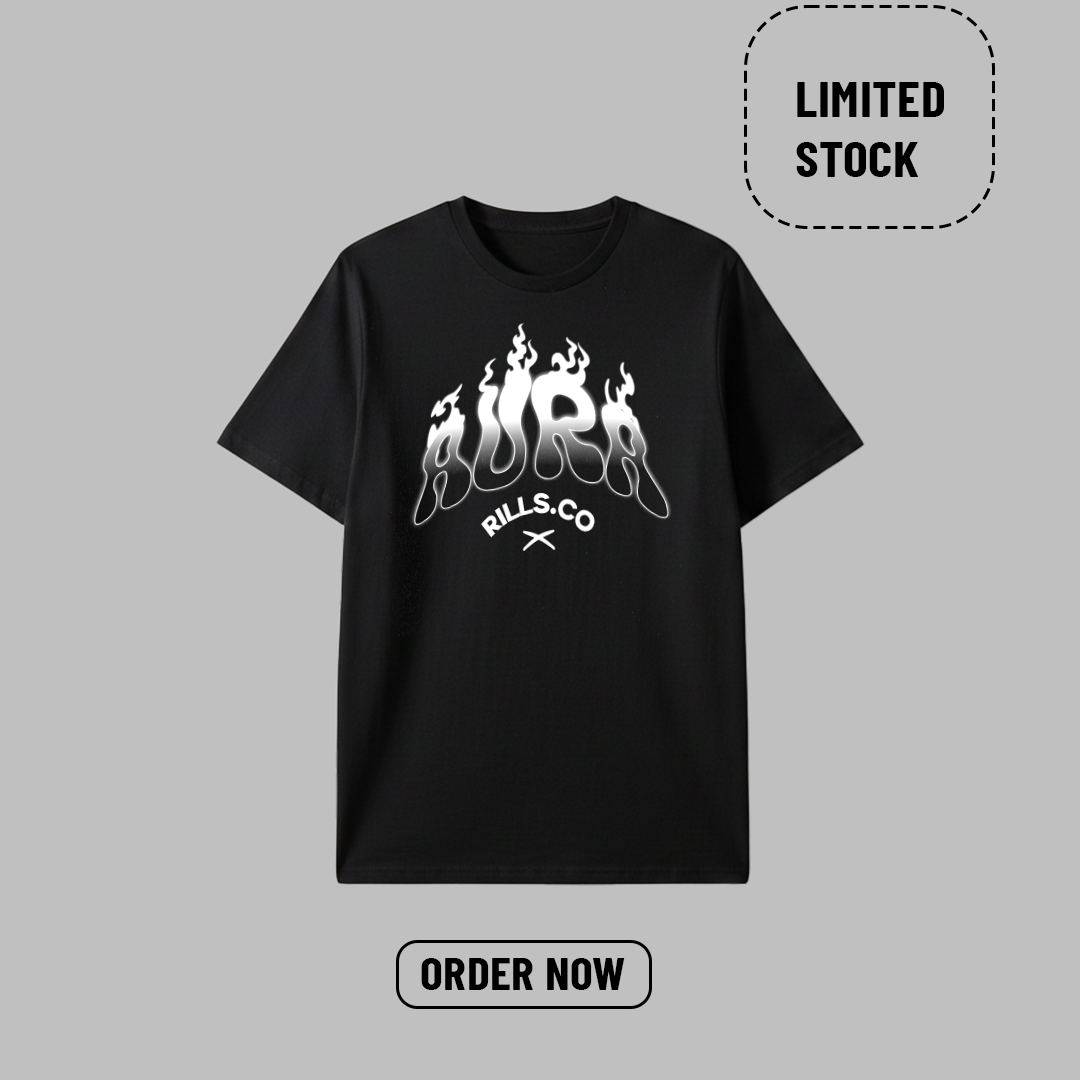 The "AURA" Chrome Flame Graphic Tee