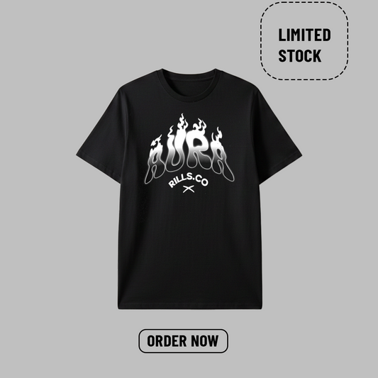 The "AURA" Chrome Flame Graphic Tee
